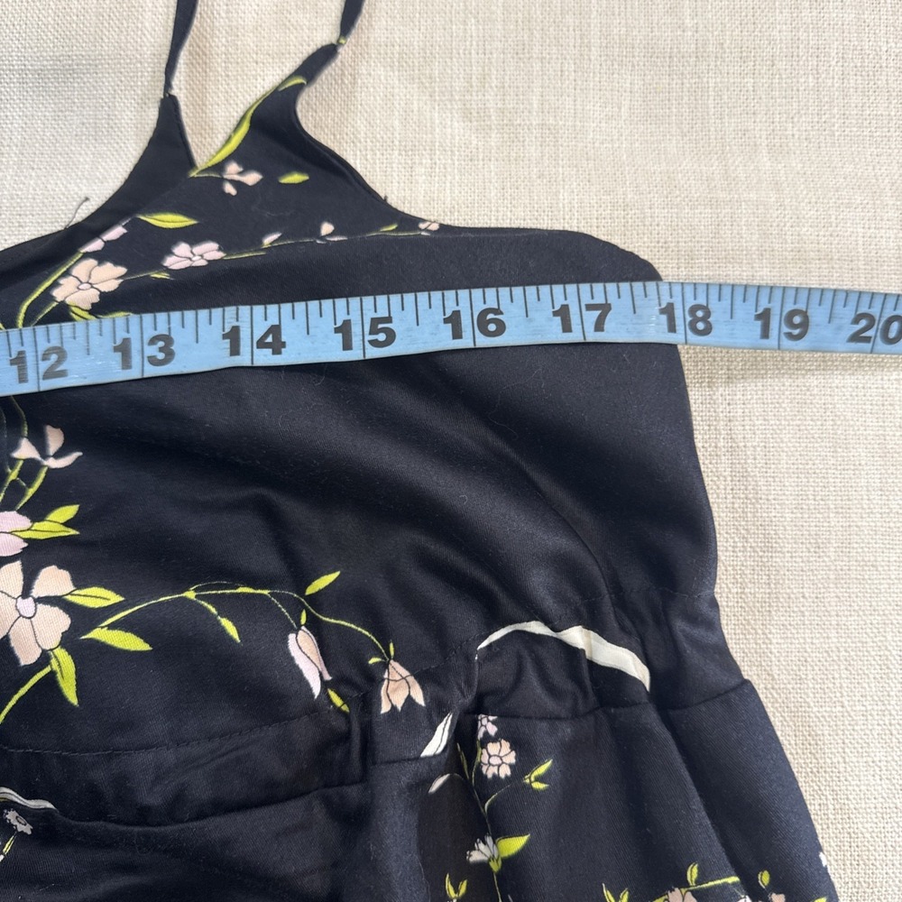 Vtg‎ Dutchess Individually Yours Maxi Dress M Black Floral Babydoll Cottagecore - Picture 10 of 14